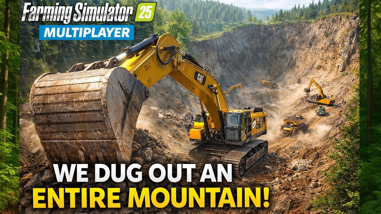 FS25 Multiplayer Mining Madness! We Dug Out an ENTIRE Mountain in One Session!