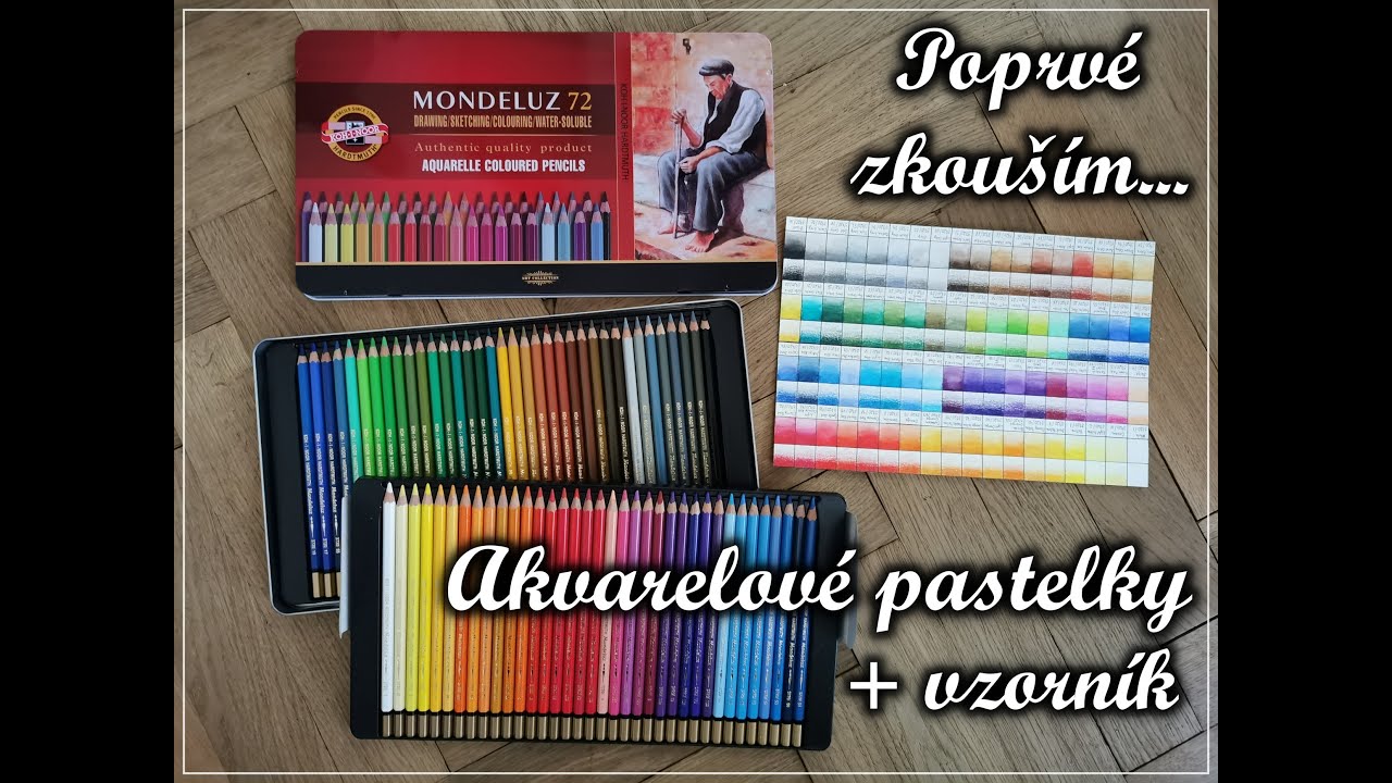Akvarelové pastelky KOH-I-NOOR Mondeluz 72 ks + vzorník | Watercolor pencils + swatches | CZ |