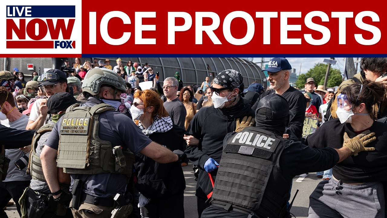 Protesters clash with ICE at Newark Detention Center