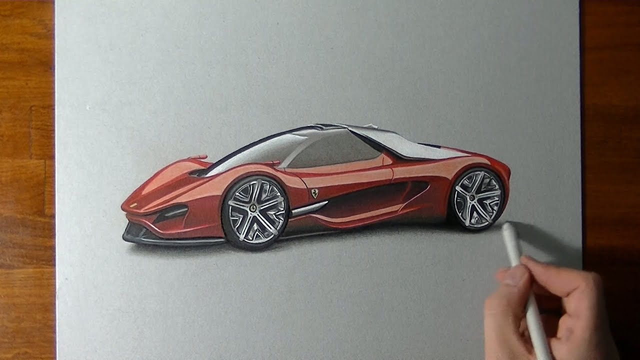 Drawing Time Lapse: an amazing Ferrari Xezri