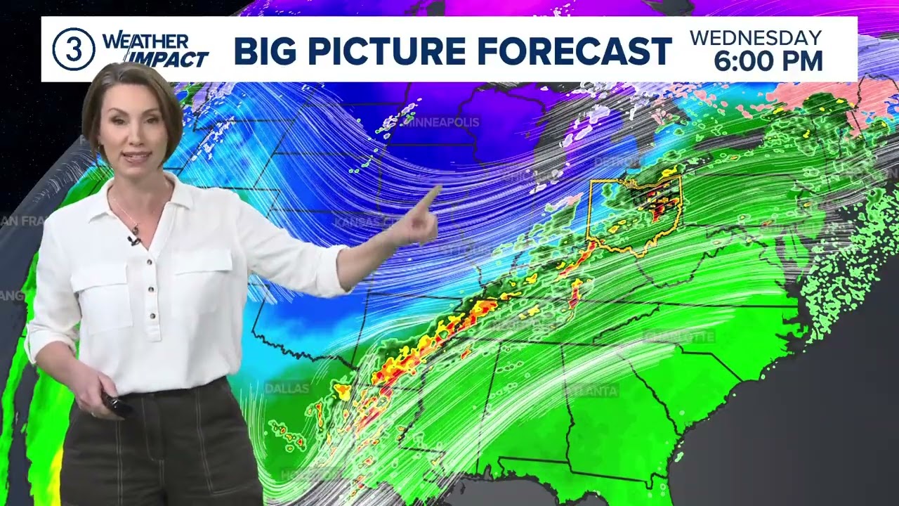 Northeast Ohio Weather Impact forecast: Few showers today, storm threat looms tonight and tomorrow