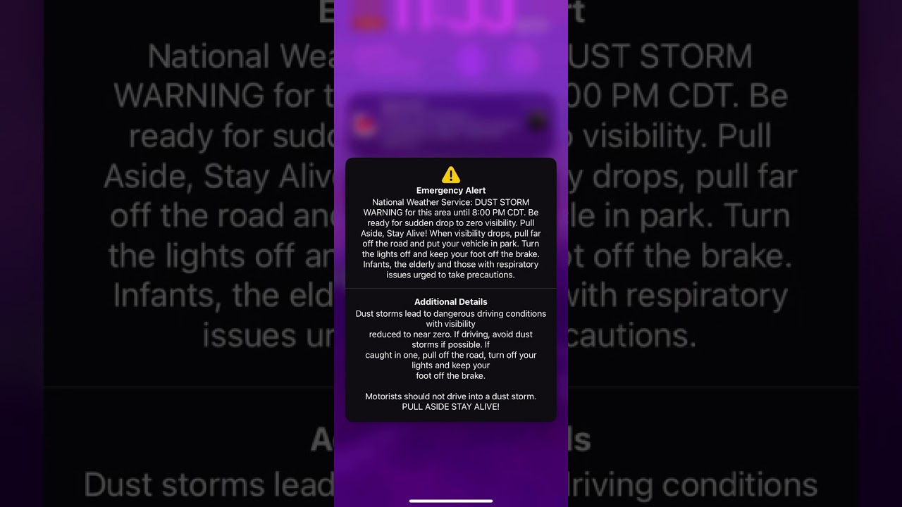 Dust Storm Warning Wireless Alert