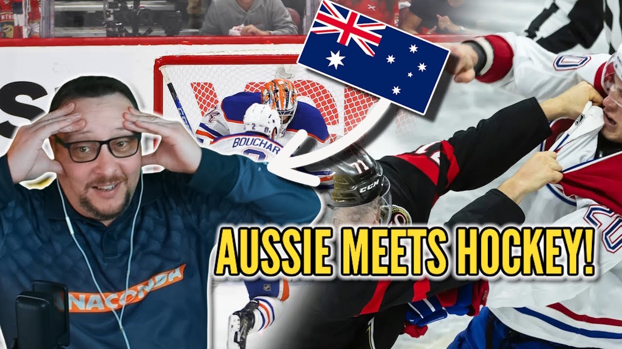 Aussie Watches the Wildest Ice Hockey Moments for the First Time 🏒🥊