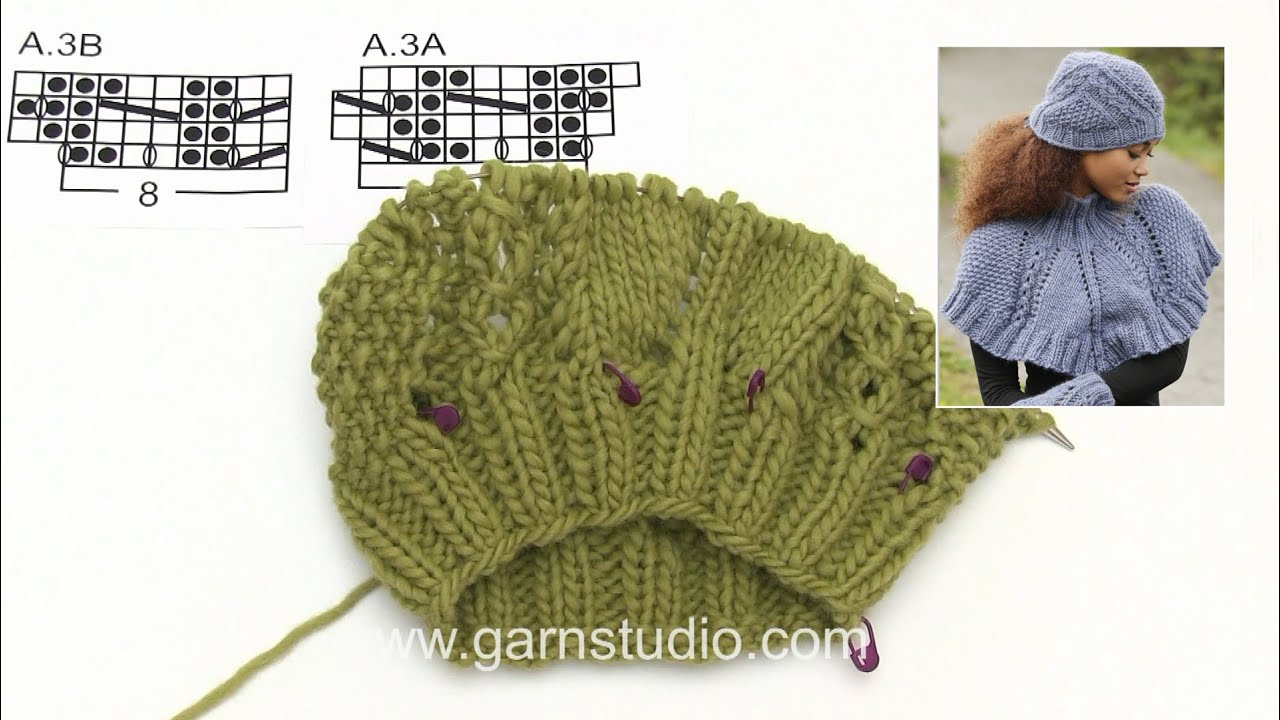 How to knit A.3A and A.3B on neck warmer in DROPS 171-18