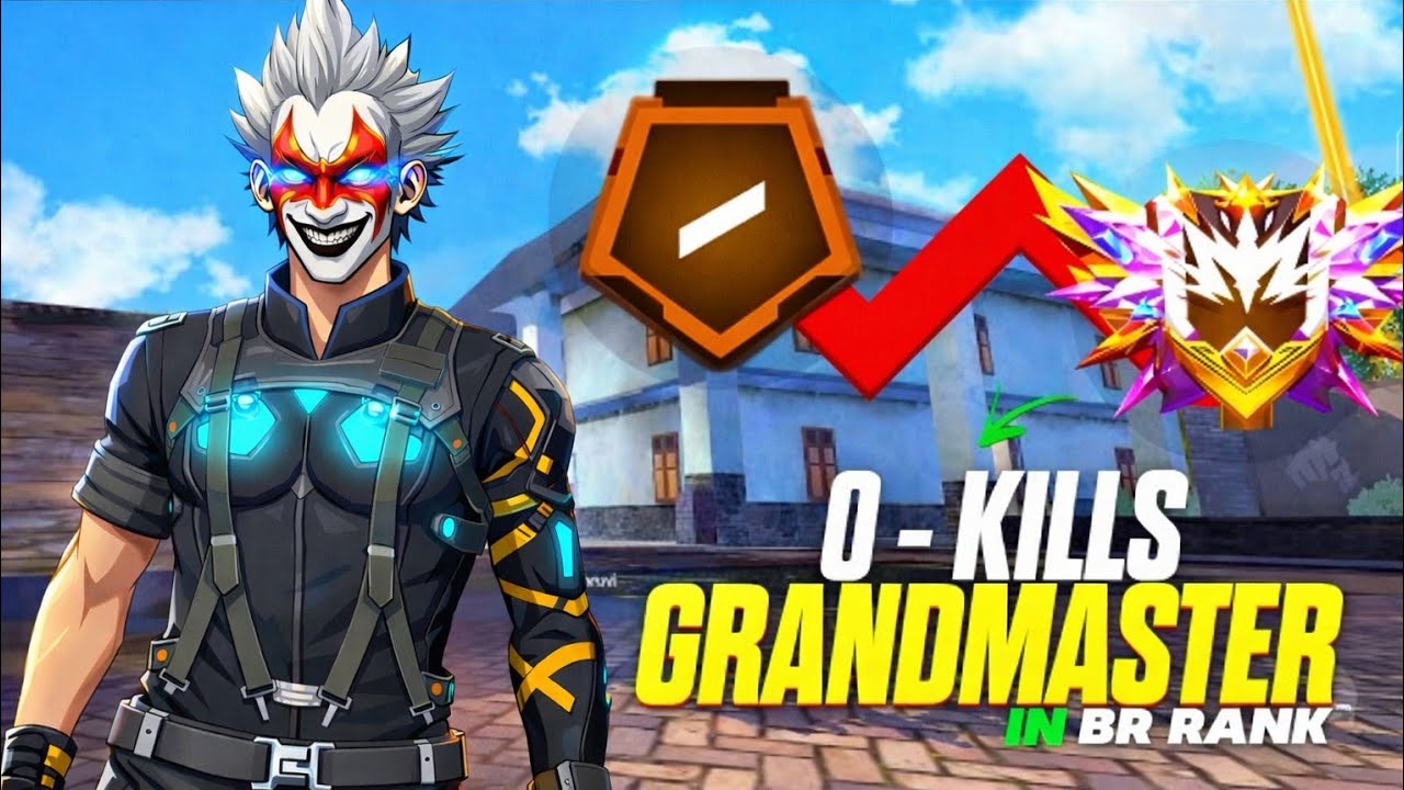Zero Kill Zero Damage Challenge 😱 | Can I Reach Grandmaster? | Free Fire BR Rank