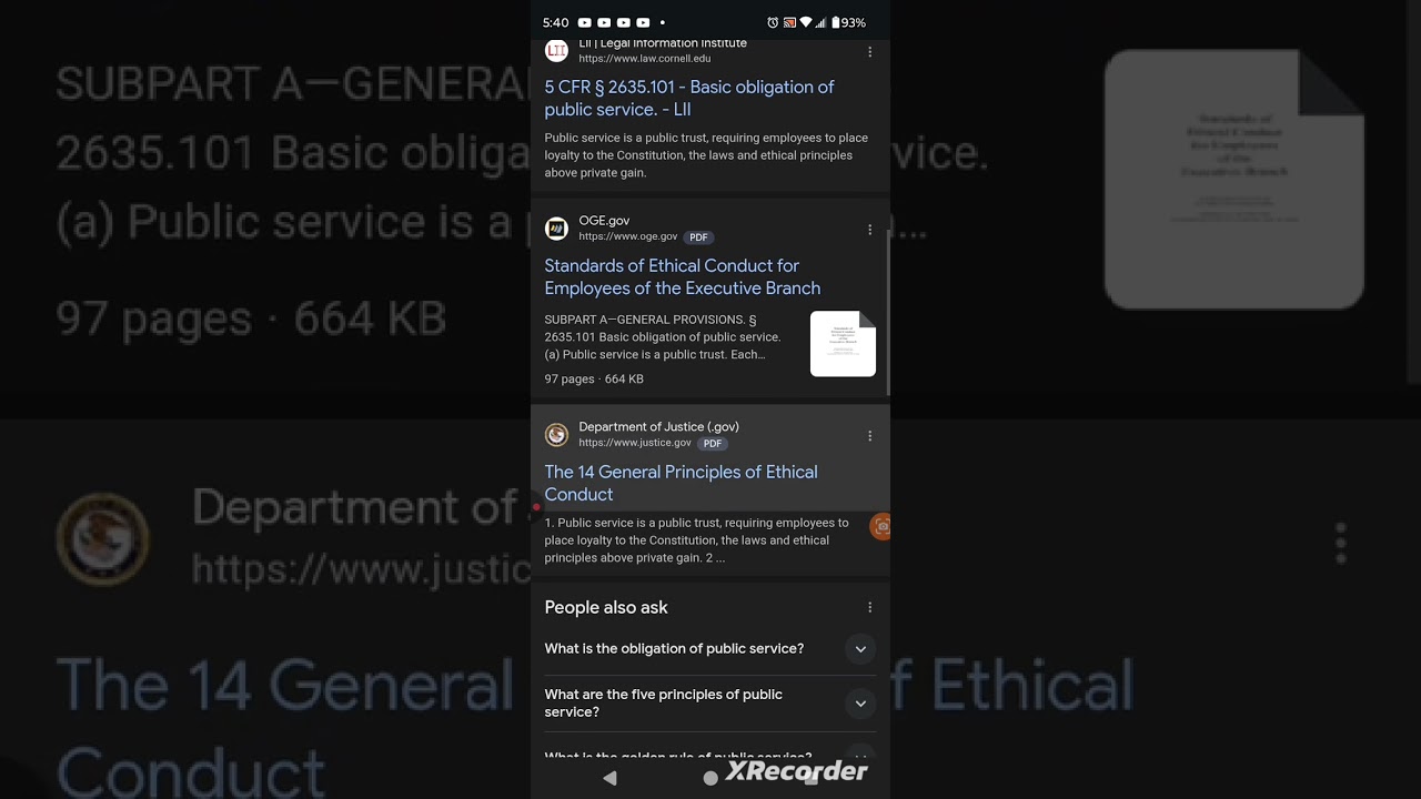 PODSTAWOWE OBOWIĄZKI Służby Publicznej