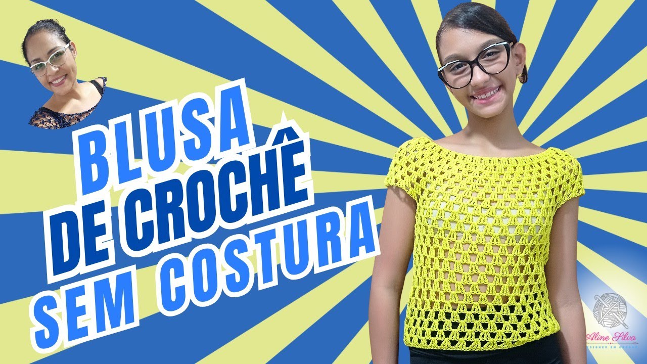 Blusa / vestido de crochê fácil sem costura passo a passo