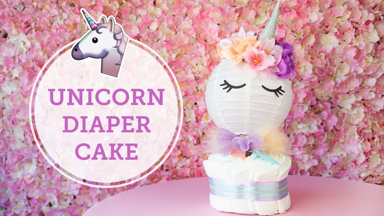 Unicorn Diaper Cake for a Baby Shower 🦄| BalsaCircle.com