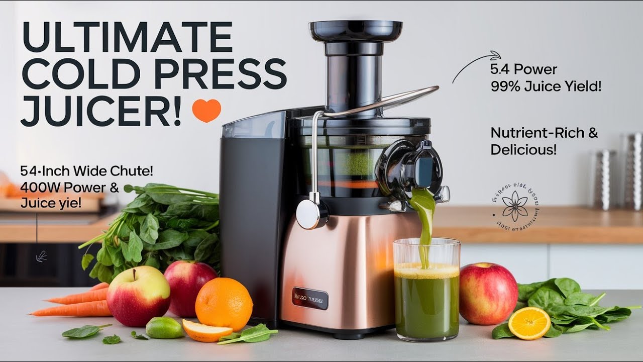 Cold Press Juicer: Fresh, Nutrient-Rich Juice Made Easy! 🍎🥕  