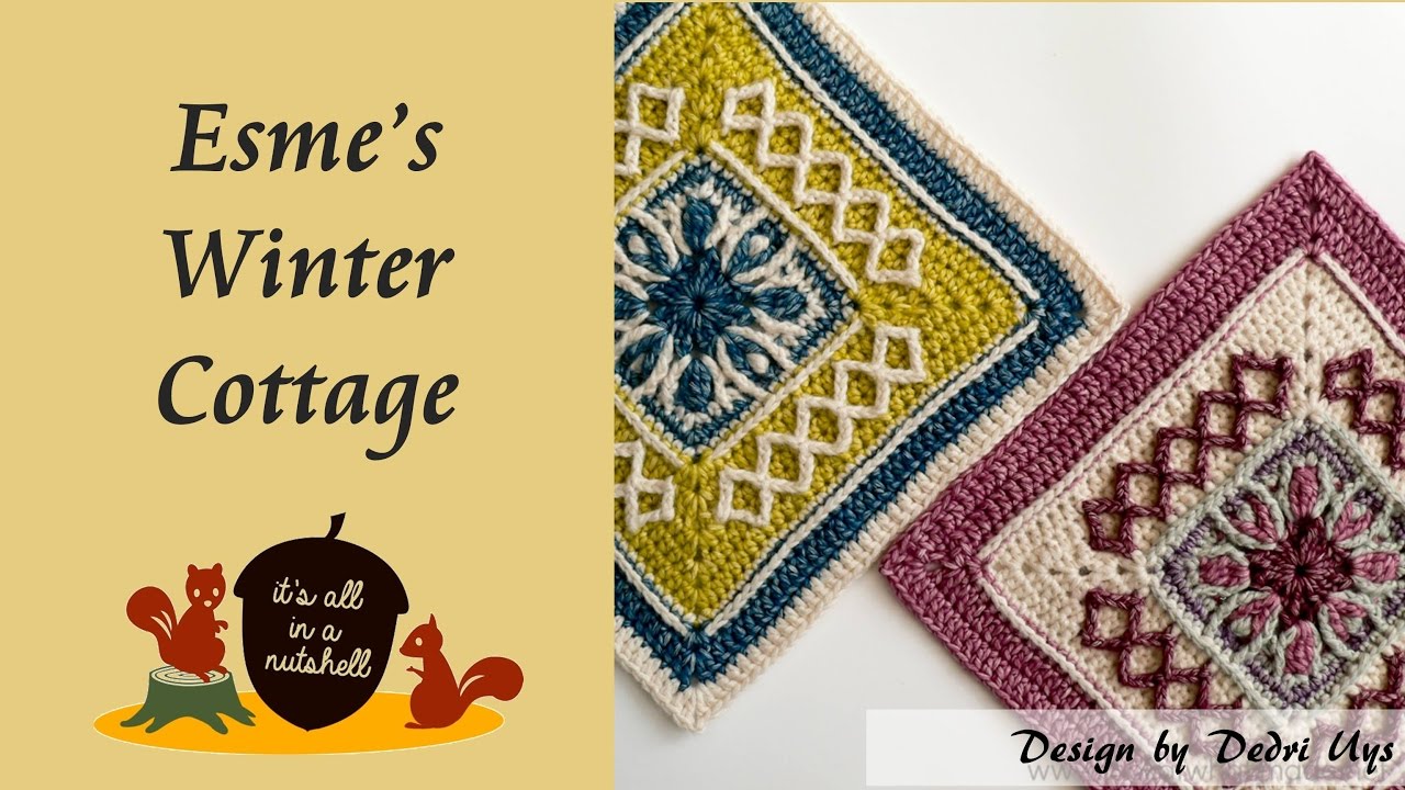 Esme's Winter Cottage - Crochet Square - RIGHT HANDED