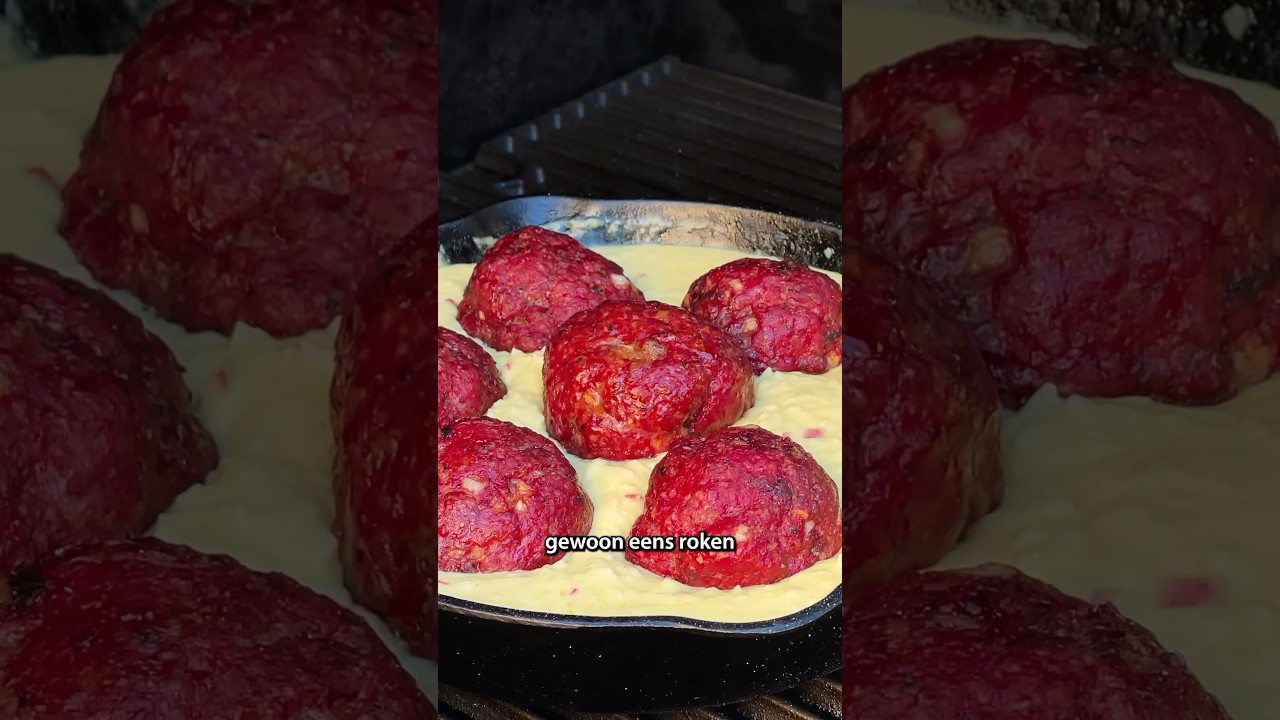 Gerookte gehaktballen in kaassaus