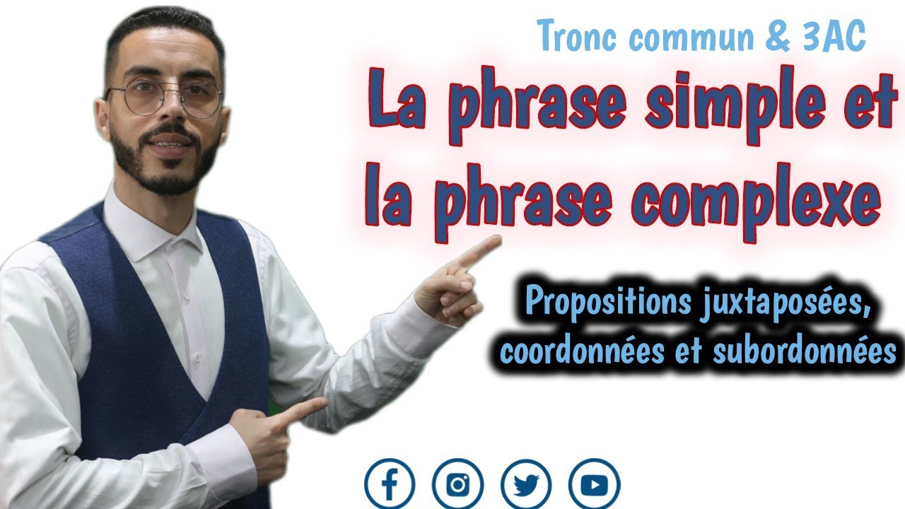 Langue et grammaire : La phrase simple et la phrase complexe ( Cours et exercices) 🔥