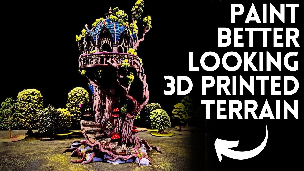 Treehouse Miniature Painting: 3D Printed Scenery