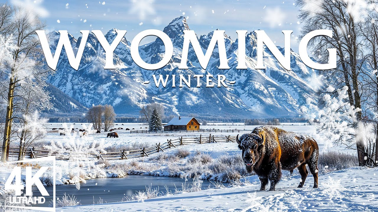 Winter Wyoming 4K ❄️ Snowy Plains, Grand Teton Peaks, Quiet Valleys in Western Winter Calm