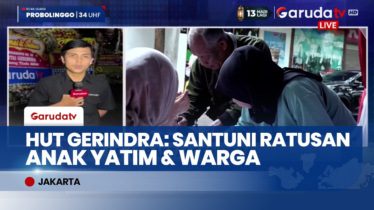 Aksi Nyata HUT ke-18 Gerindra: DPP Bagikan 400 Paket Santunan Anak Yatim dan Bibit Pohon