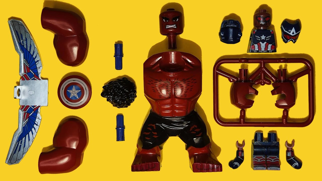 LEGO Captain America VS. Red Hulk | Captain America Brave New World | Unofficial Minifigure | Marvel