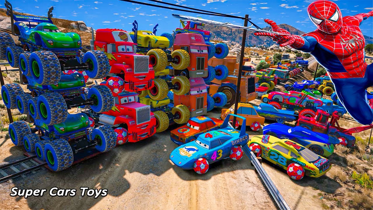 Cars McQueen 8x8 Carla Veloso Monster Truck Mack Jackson Storm Jerry Recycled Batteries Tow Mater