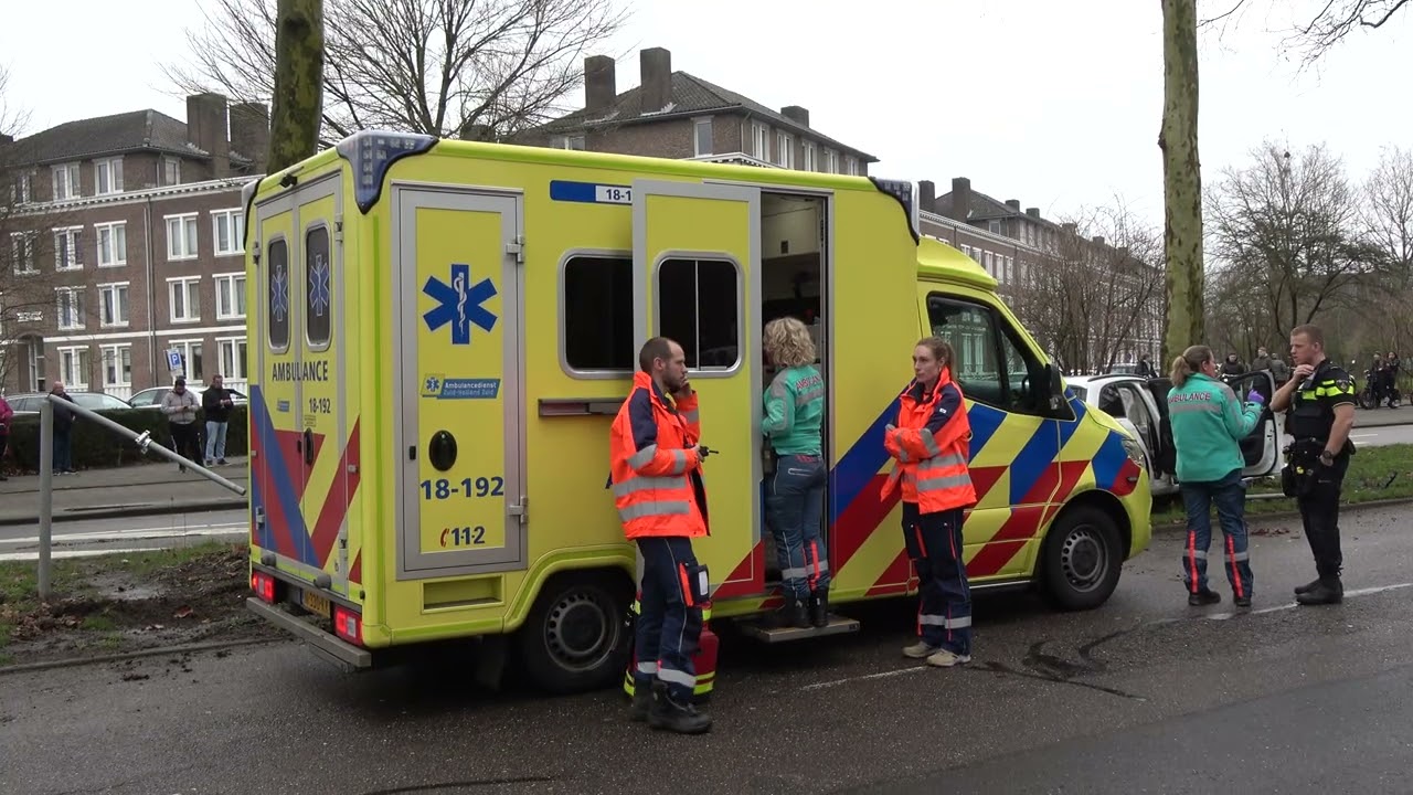 Auto botst tegen boom op Banneweg in Gorinchem