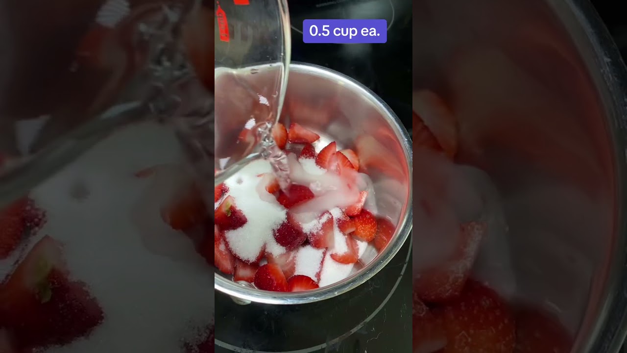 Strawberry syrup (for mocktails, pancakes, whatever)| easy recipe cooking asmr| #dayinthelife #mom