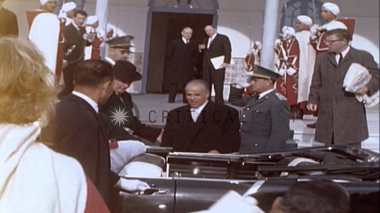 President Eisenhower,President Bourguiba and party leave Presidential Palace in T...HD Stock Footage
