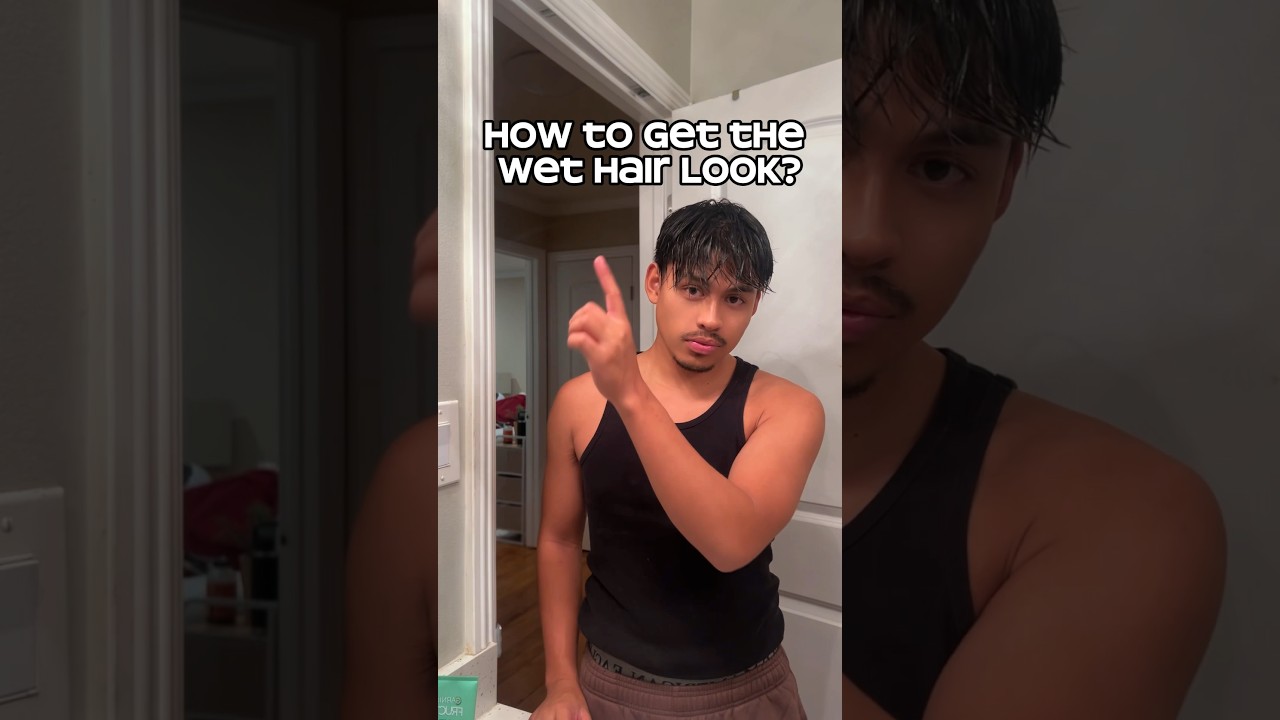 Easy wet hair look in 15 seconds! #hairtutorial #menshair #hairstyle #wetlook