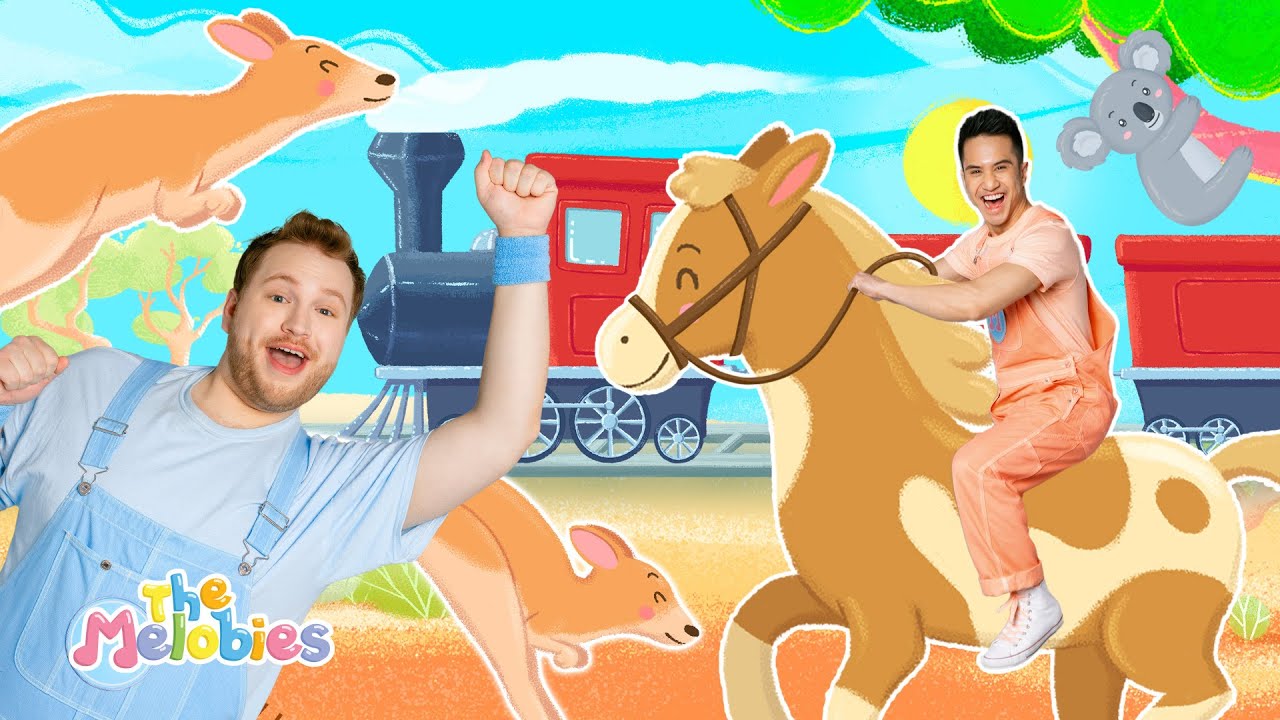 Animals Song Kangaroo Hop Song | Learn about Trains and Horses
