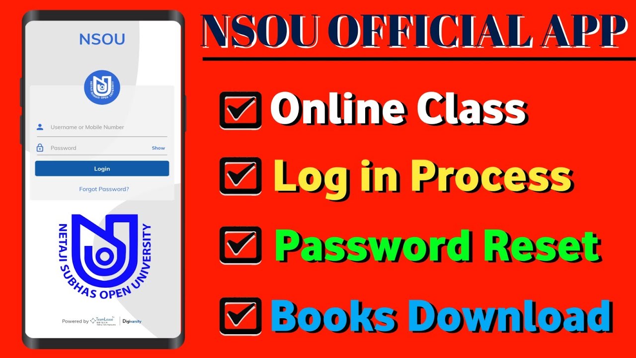 NSOU Official App Login Process 2025 | NSOU APP Live Class, Password Reset, Books Download & More!