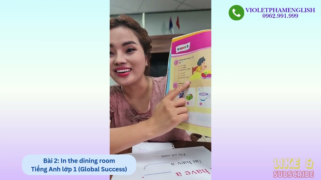 Bài 2 In The Dining Room Tiếng Anh Lớp 1 Global Success | Cô giáo Violet Pham