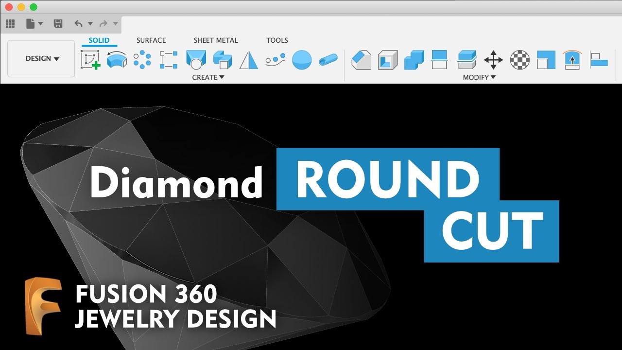 ROUND CUT DIAMOND STONE// Fusion 360 — Jewelry design