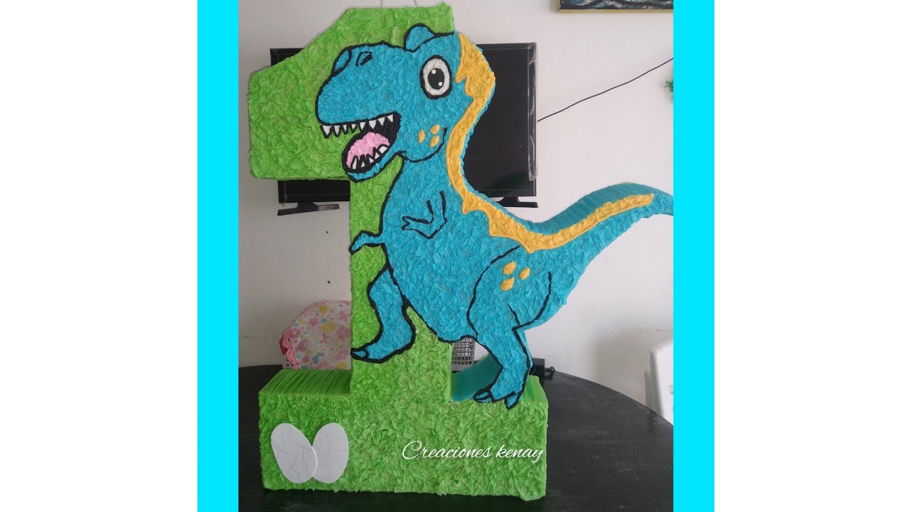 piñata de Dinosaurio (técnica nube )