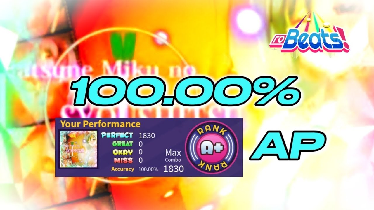 Disappearance of Hatsune Miku (Hard) - 100.00% AP - NOLTN's Robeats Archive