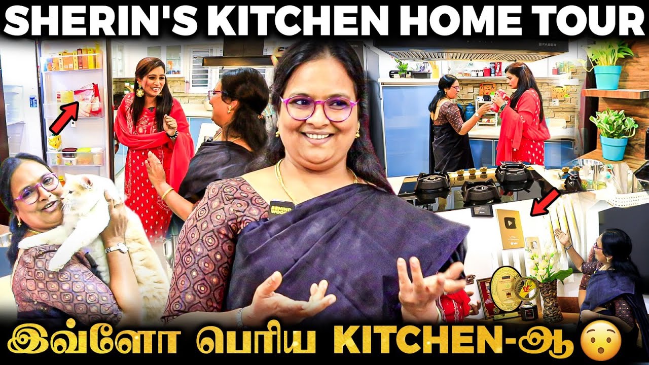 Sherin's Kitchen Home Tour😍 2 Hall..2 லட்சத்துல Fridge 😇வீட்டுல இருக்க Kitchen மட்டும் இவ்ளோ பெருசா?