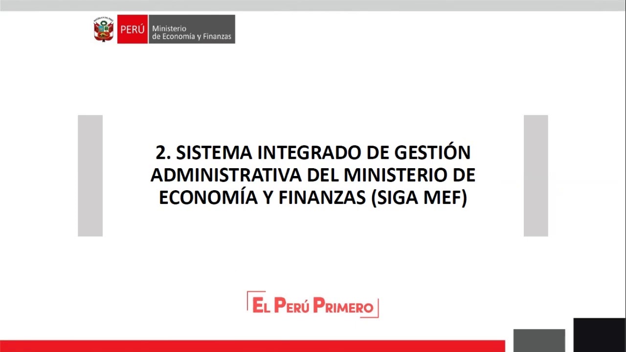 Conferencia: Importancia y uso del SIGA MEF