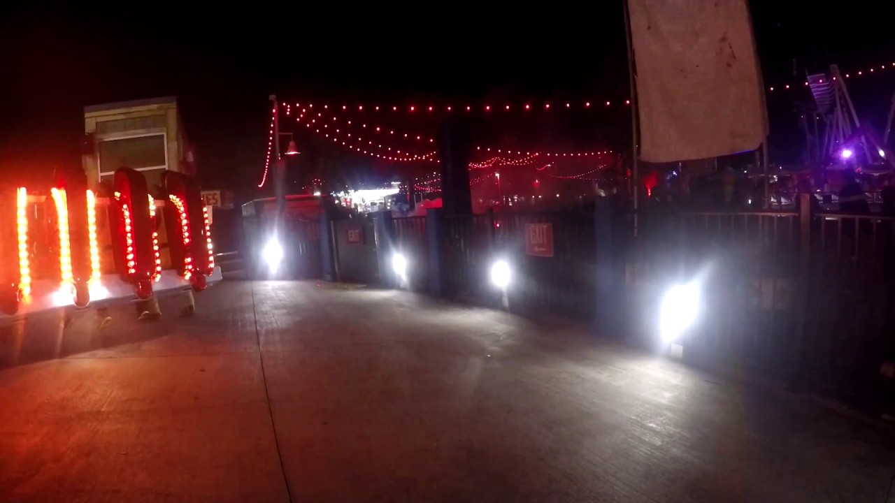 Electro Spin at Carowinds on-ride POV at night