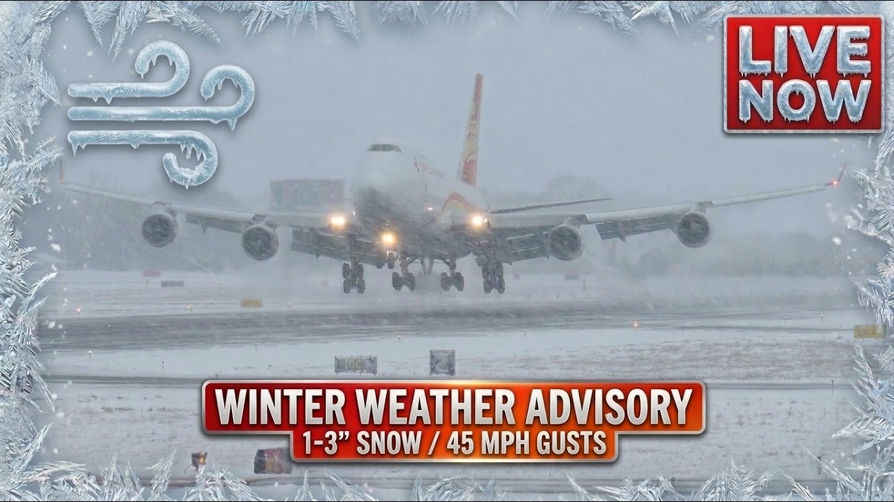 🔴 LIVE ❄️ Chicago O’Hare Snow Ops! Gusts up to 45 MPH 🌬️✈️