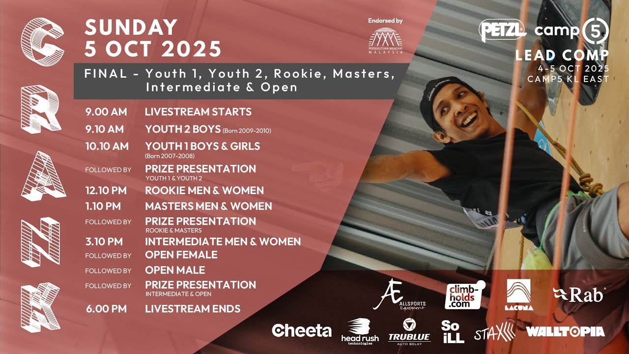 CRANK Lead Competition 2025 - Sunday 5th October (Finals)