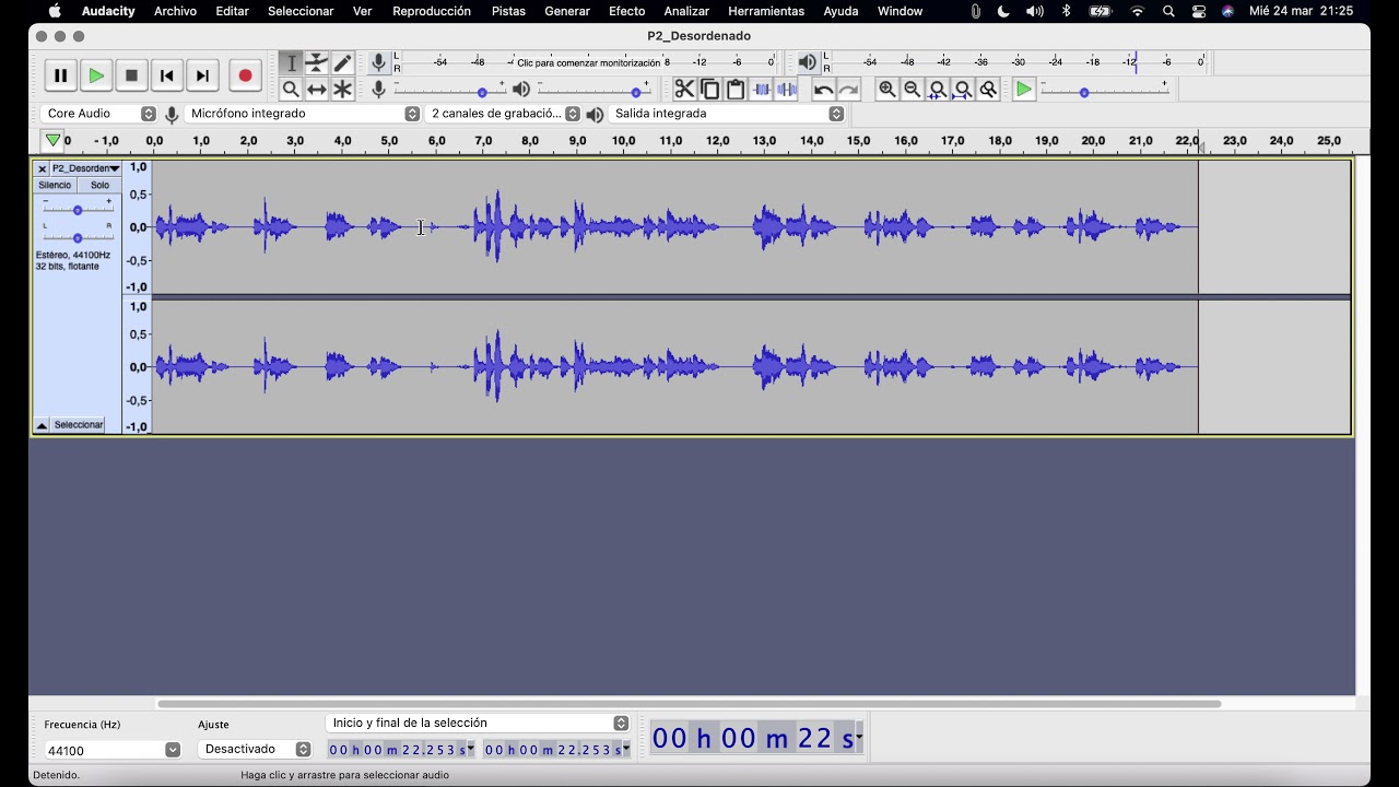 TIC 4º ESO: Audacity - Práctica 1 - Manejo básico