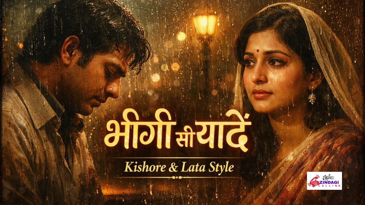 Bheegi Si Yaadein | Heart Touching Sad Song | Kishore Kumar × Lata Ji Vibe | Retro Bollywood70s Feel