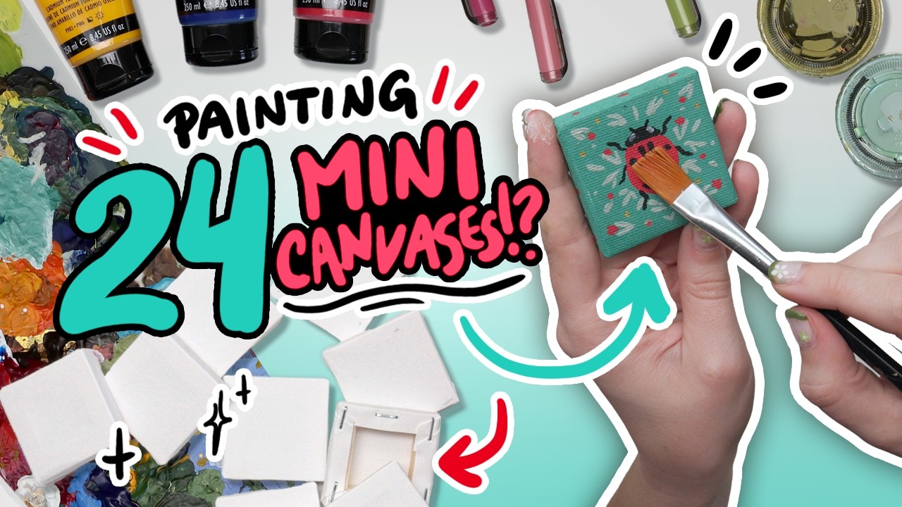 I PAINTED 24 MINI CANVASAS for my Friends!