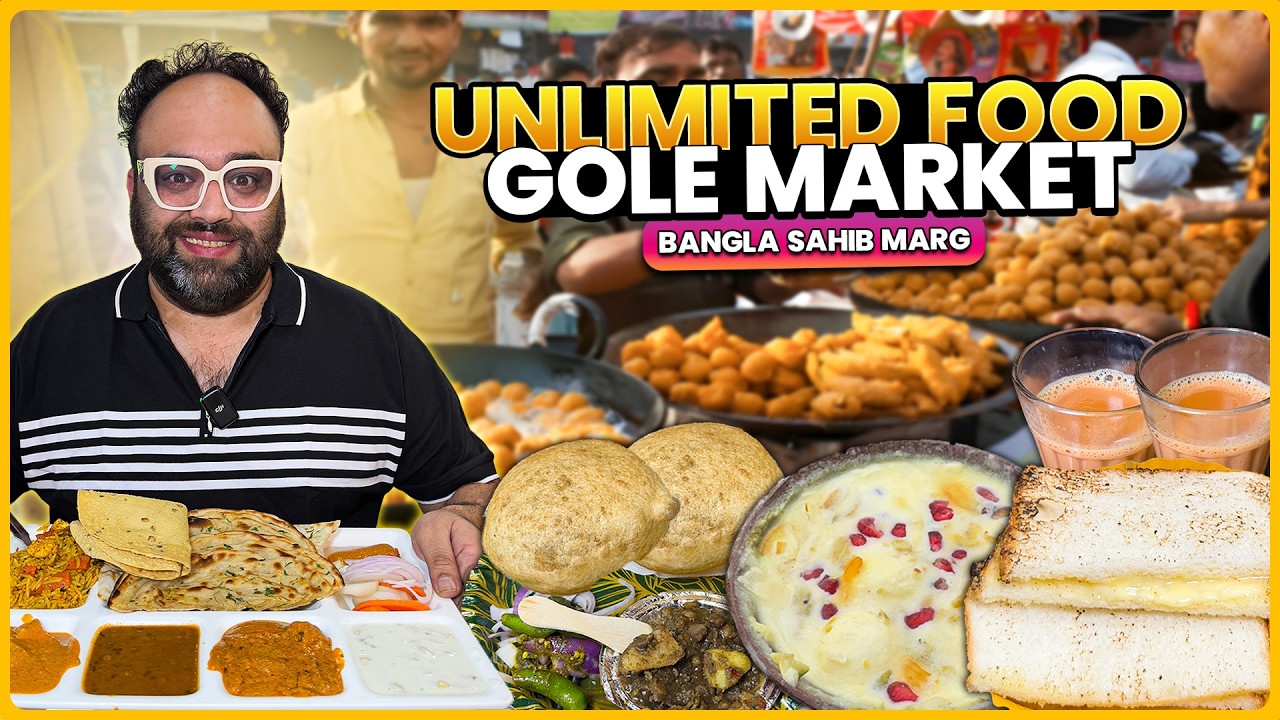 Street Food GOLE MARKET | Odean Chole Bhature, Bangla Foods Maharaja Thali, Naveen Tea, ILU ILU