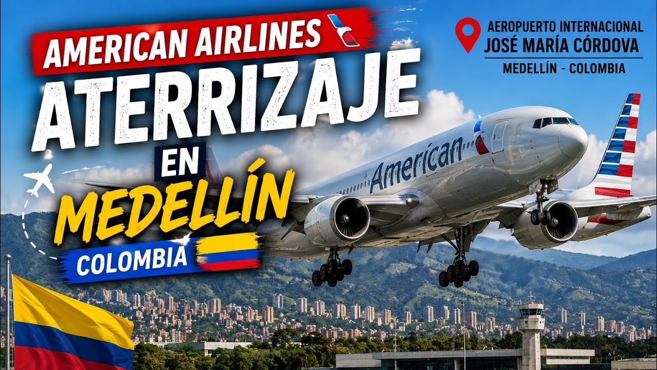 Espectacular Aterrizaje en Colombia Medellin desde Miami | American Miami to Medellin
