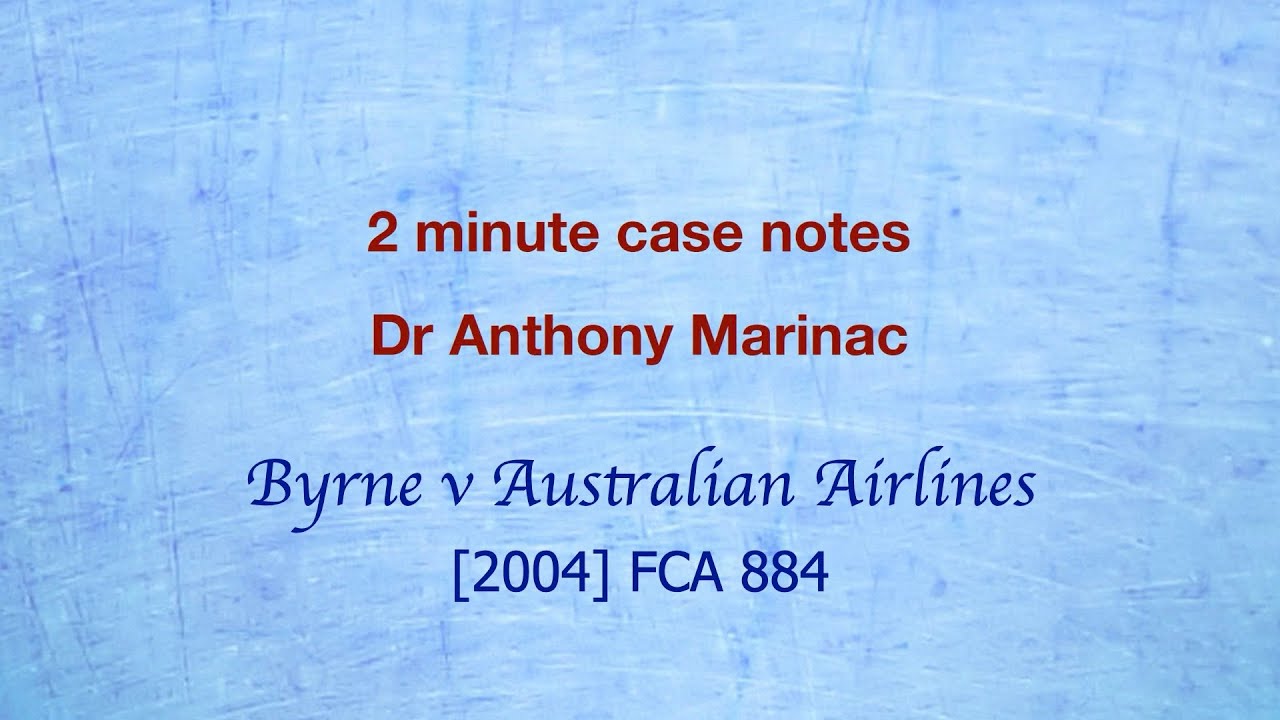 Дело Бирн против Australian Airlines (присуждение контрактов и трудовые договоры)