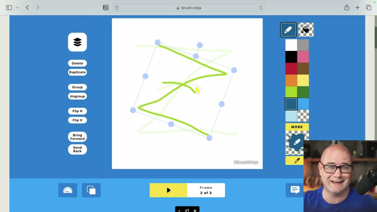 How to animate with the arrow tool in Brush Ninja