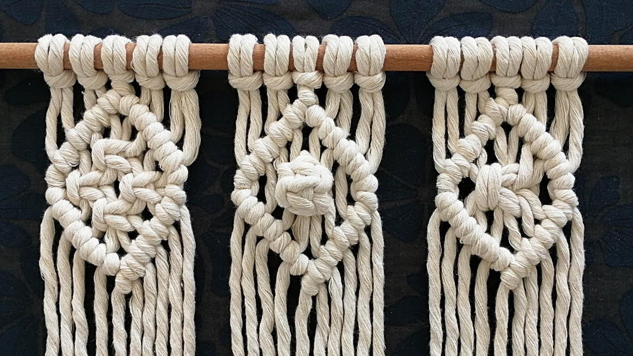 DIY 3 Patrones BÁSICOS de DIAMANTES en MACRAME (PRINCIPIANTES) | DIY 3 Easy Macrame Diamond Patterns