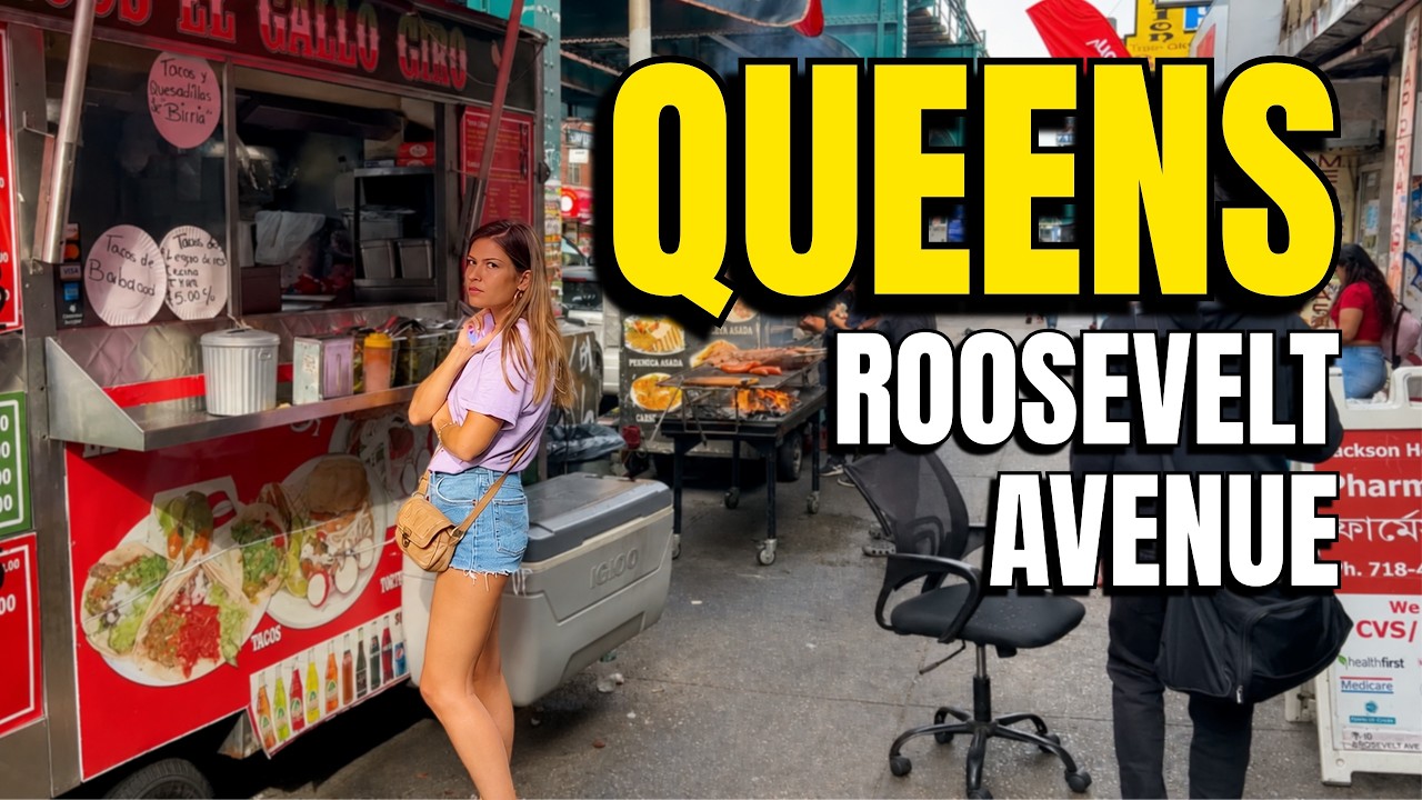 NEW YORK CITY Walking Tour [4K] - QUEENS - ROOSEVELT AVENUE