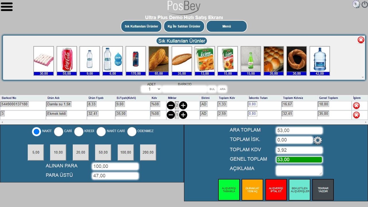 PosBey Ultra Plus Barkodlu Satış Programı | Barkod Sistemi | Barkod Programı
