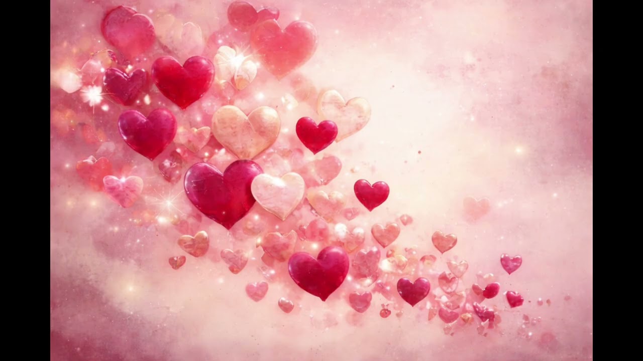 Quiet Home Gallery | Floating Hearts Art Frame | Soft Romantic Wall Art | 5 Hours | No Music