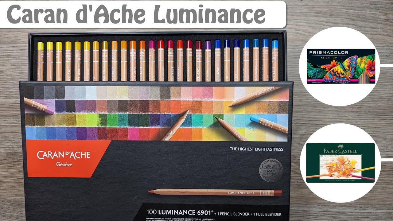 Caran d'Ache Luminance Revisión y Comparación con Prismacolor Premier y Faber Castell Polychromos
