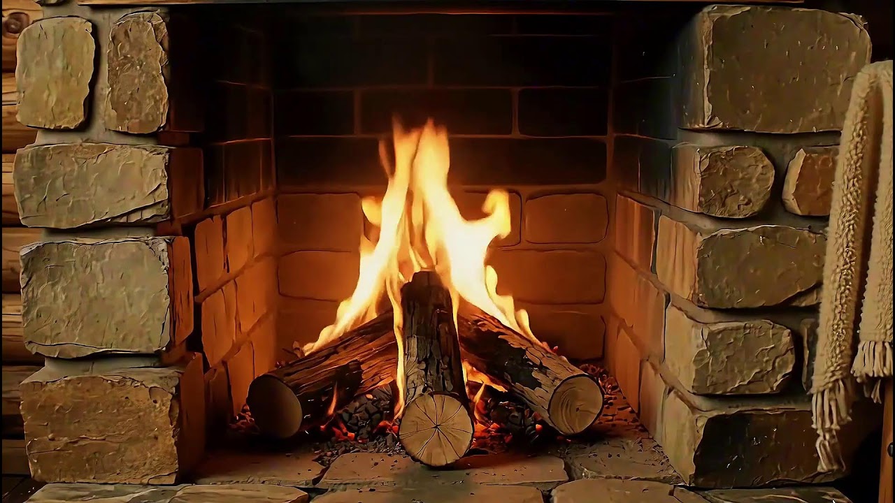 Warm Fireplace Atmosphere with Soft Crackling Fire Audio for Study