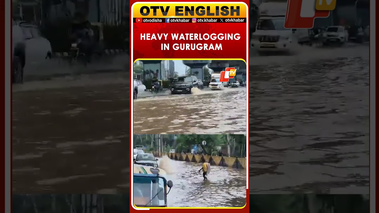 Traffic Disrupted By Heavy Waterlogging On Sohna Road In Gurugram